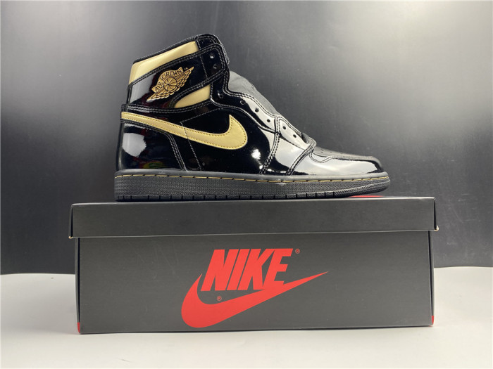 air jordan 1 high og patent ‘black gold’ 555088-032