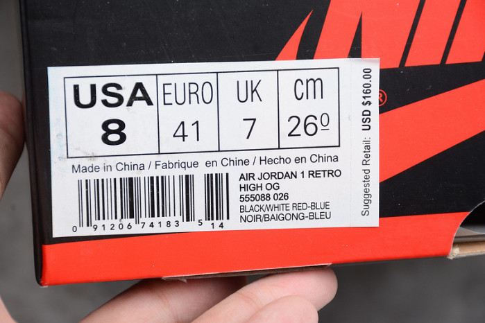 air jordan 1 retro high og "top 3" 555088-026