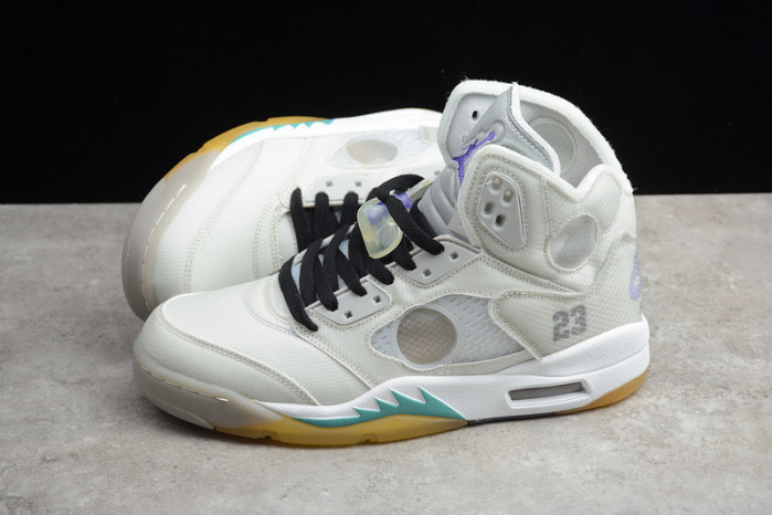ofw air jordan 5 white green purple ct8480-105