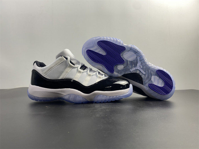 air jordan 11 retro low "concord" black/ white mens 528895-153