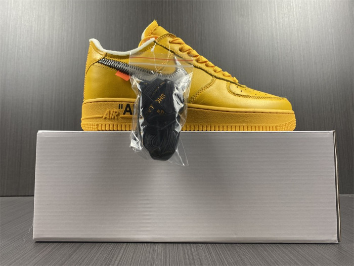 nike air force 1 low ofw university gold metallic silver dd1876-700
