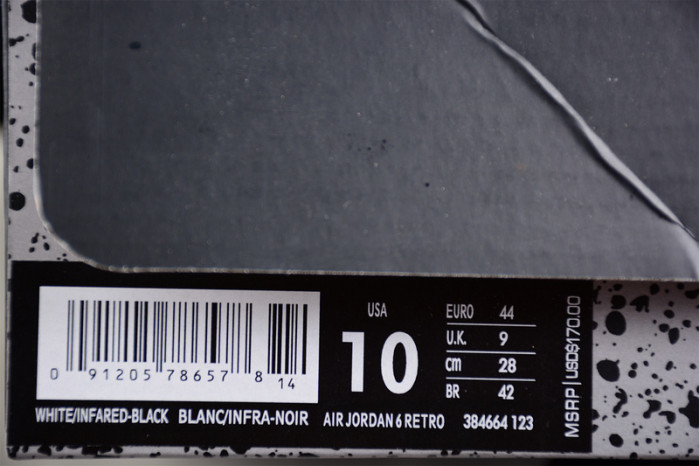 air jordan 6 retro infrared white 384664-123