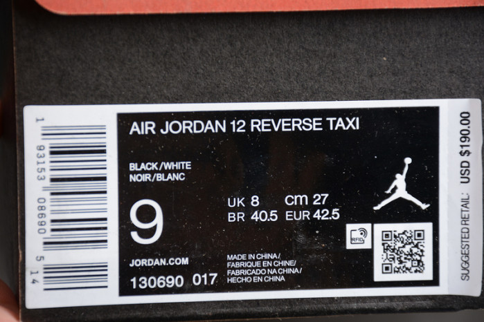 air jordan 12 reverse taxi 130690-017