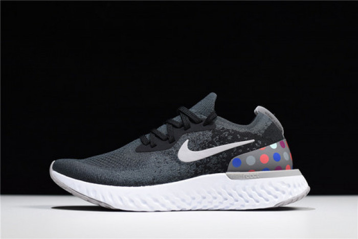 nike epic react flyknit black and grey dots point noirs et gris aj7283 996