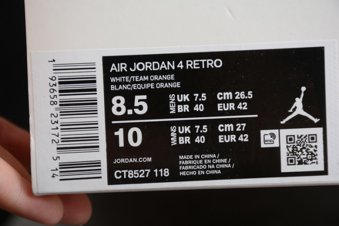 air jordan 4 retro metallic orange ct8527-118