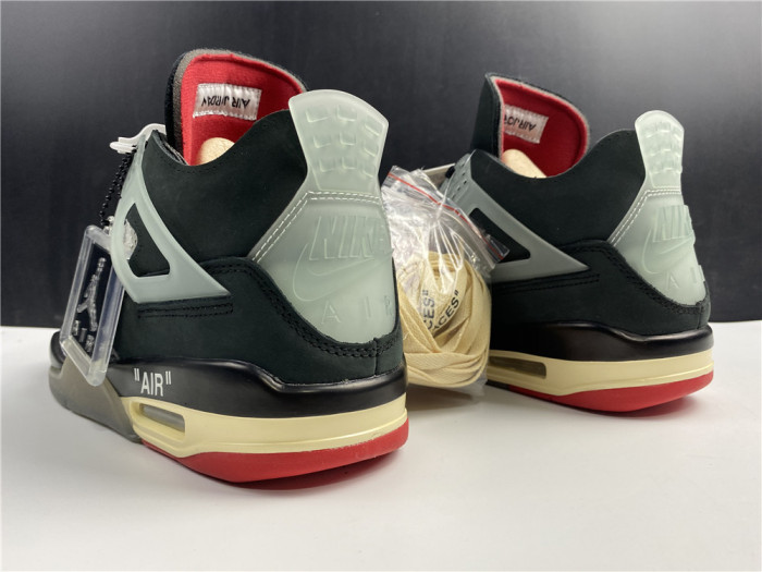ofw x air jordan 4 “bred” black/red cv9388-001