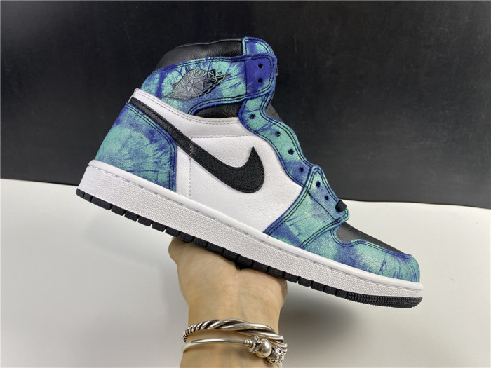 air jordan 1 tie-dye white black aurora green cd0461-100
