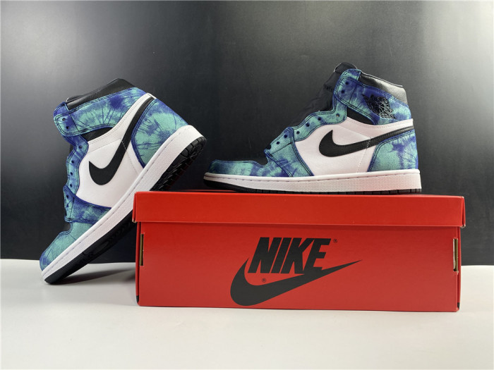 air jordan 1 tie-dye white black aurora green cd0461-100