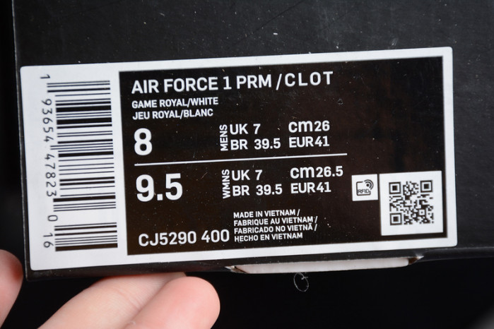 clot nike air force 1 blue silk cj5290-400