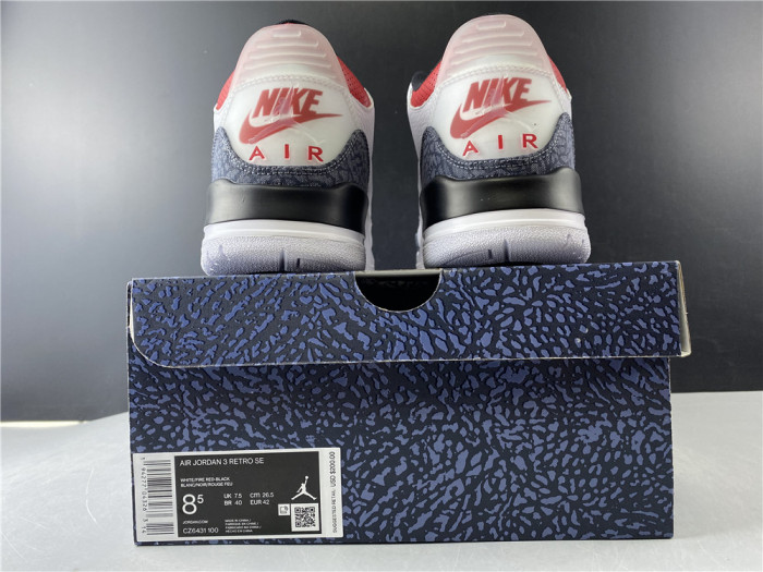 air jordan 3 retro denim "fire red" cz6431-100