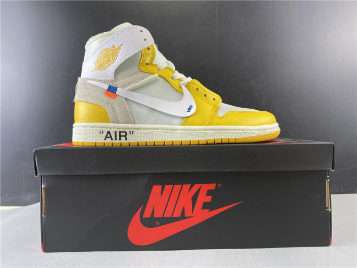 ofw air jordan 1 retro yellow white aq0818-149