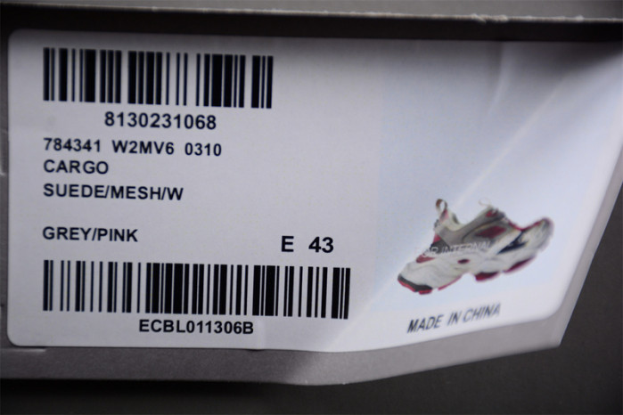 cargo sneaker grey pink 784341w2mv60310