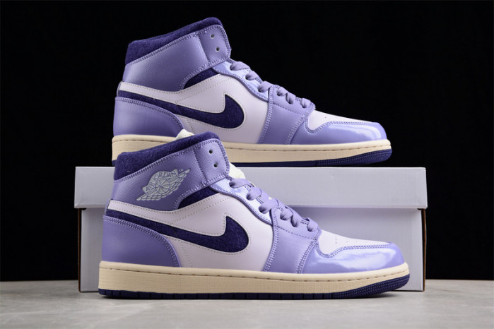 air jordan 1 mid se chenille sky j light purple (women